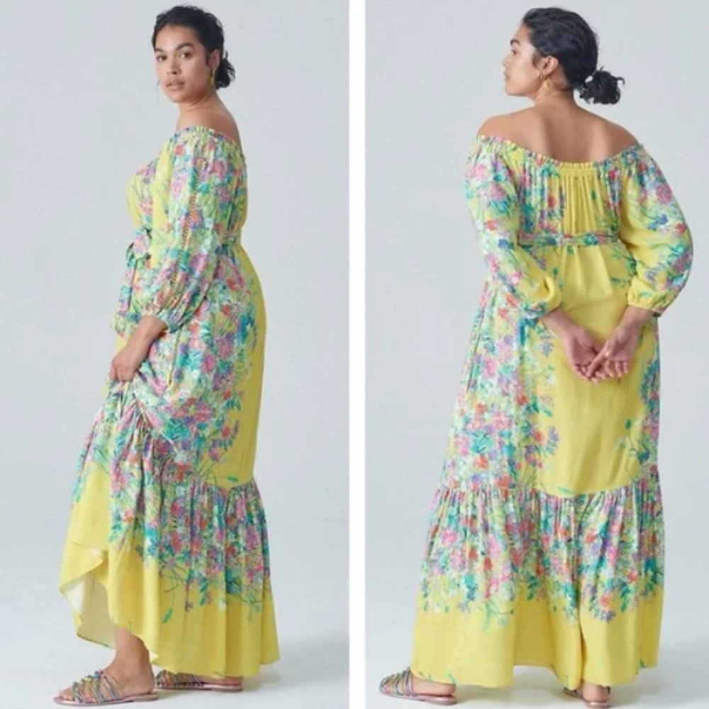 Anthropologie Eliora Off-The-Shoulder Maxi Dress